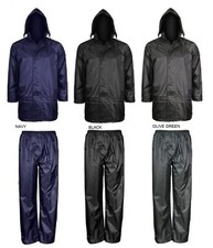 MEN'S RAIN SUIT WATERPROOF WINDPROOF JACKET AND OVER TROUSERS 