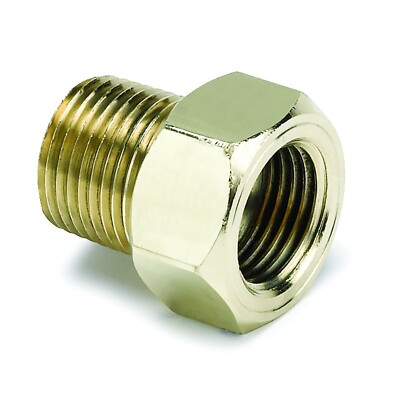 Auto Meter 2263 Fitting Adapter 3/8'' NPT 5/8''-18 UNF Brass Mechanical Temp Gauge