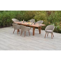 Merxx GartenmöBel Arrone Set 7Tlg. 6 Sessel Inkl Sitzkissen+1 Doppelausziehtisch