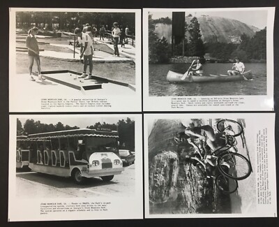 Four 1970s Stone Mountain Park Photos Carving Bike Trails Canoe Lake Mini Golf