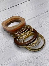 Alisha D India Resin And Wood Bollywood Bracelet for Women  Set Bangle