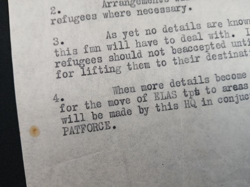 WW2 "SECRET" BRITISH DOCUMENT re "DISBANDMENT of ELAS" (GREEK RESISTANCE ARMY) - Foto 7 di 11