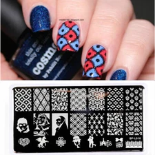 Nail Art Stamping Vintage Demask Love Theme Template Image Plate BP L016