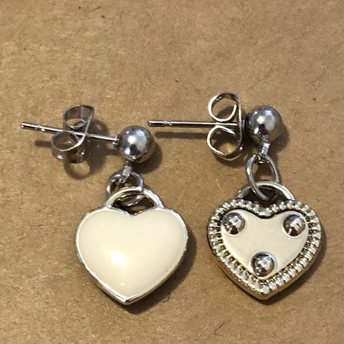 Heart W Enamel Heart Necklace 18+2” Bracelet 6.5” Earring SET Artisan USA 1686 - Picture 5 of 5