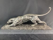 DH CHIPARUS SUPERBE SCULPTURE PANTHERE ART DECO VERS 1925 REGULE SUR BASE MARBRE