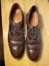 Allen Edmonds STRANDMOK Cap-Toe Brown Oxford Shoes Mens Size 10