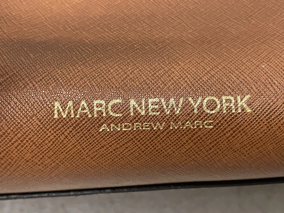 Marc New York Andrew Marc Large Brown Leather Tote Shoulder Bag Purse - Image 3 of 4