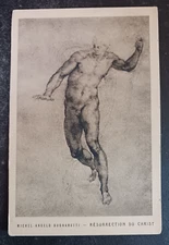 postcard art michelangelo buonarotti resurrection du christ unposted