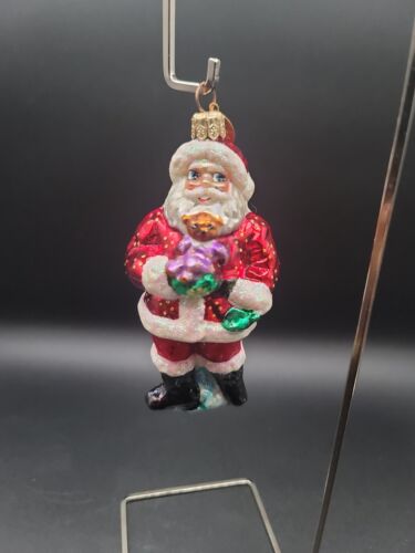 Radko Santa With Teddy Bear Christmas Ornament
