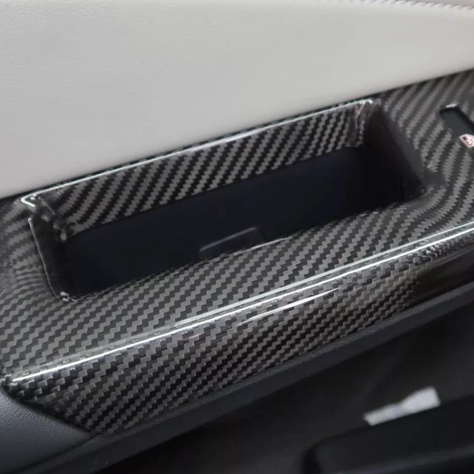 Cubierta de panel de interruptor de elevación de ventana de fibra de carbono seca para VW Golf 8 GTI GTR MK 8 20-24 Foto 4 de 4