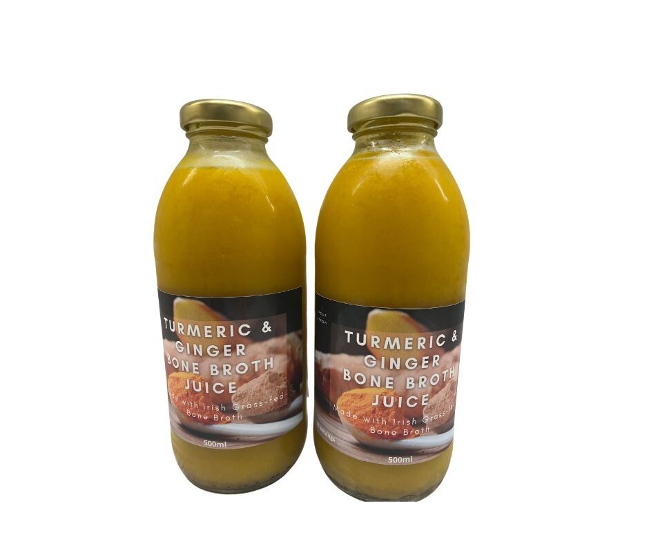 2x Premium Caldo de Huesos Cúrcuma y Jugo de Jengibre Antiinflamatorio Producto Único