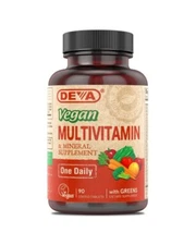 Deva Vegan MULTIVITAMIN and MINERAL 1-A-DAY, Gluten Free, vegetarian