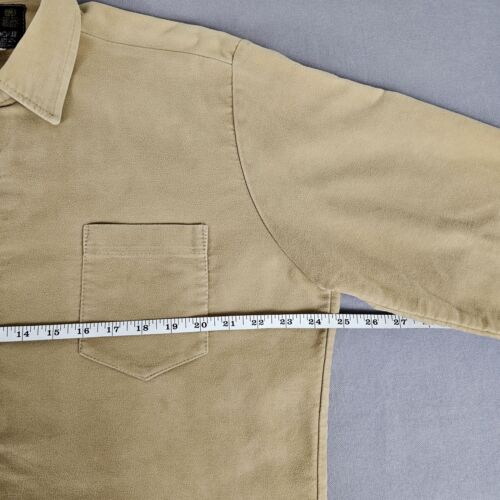 Vtg Barbour Chamois Shirt Mens XL Brown Sueded L/S Button Down Made In ENGLAND - Picture 4 of 7