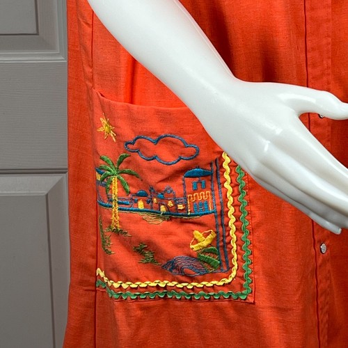 Lisanne Distinctive Loungewear Mexican Housecoat Robe Dress Large Sombrero Vtg - Picture 3 of 7