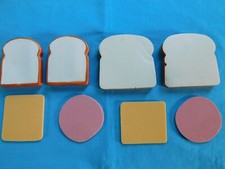 FISHER PRICE BREAD SLICES WITH CHEESE AND MEAT SANDWICH FUN FOOD 1980'S 8 PIECES