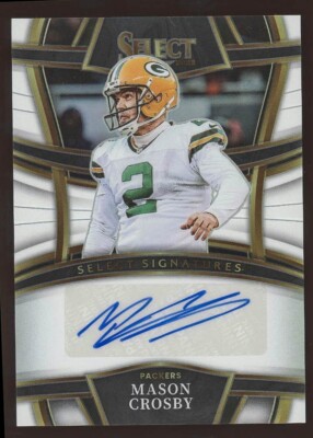 2022 Panini Select Mason Crosby Auto #7/50 White Prizm Autograph #SSP-MSC