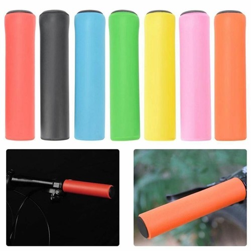 MTB Bike Grips Rubber Glossy Silicone Sponge Handlebar Grips Ultralight Non-slip - Picture 3 of 16