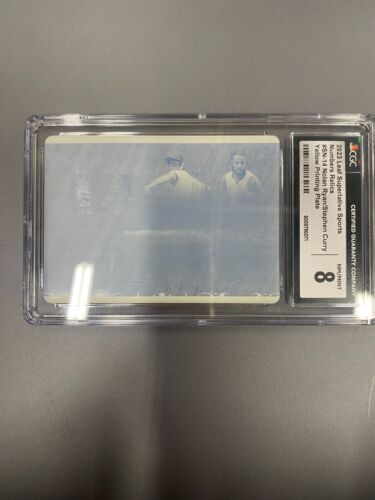 NOLAN RYAN/STEPHEN CURRY 2023 LEAF SUPERLATIVE YELLOW PRINTING PLATE CGC 8 - Picture 1 of 2
