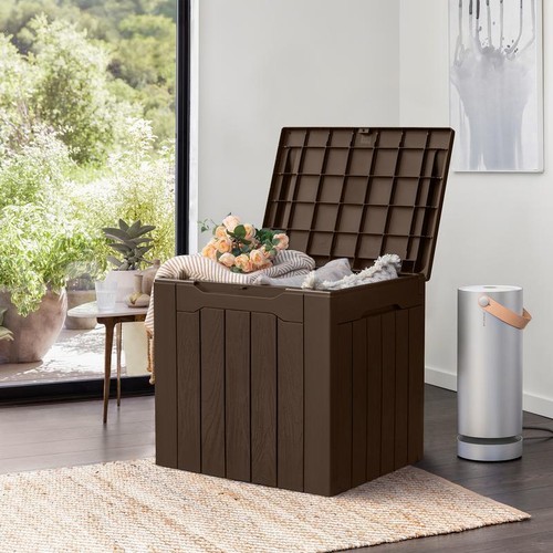 28 Gallon Outdoor Storage Box Waterproof Lockable Seating Garden Utility New - Picture 3 of 7