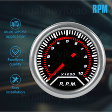 2 52mm Car Tachometer Gauge Tacho Meter White Led 010000 Rpm Smoke Lens Tint