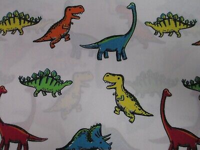 3 Piece Twin Size Sheet Set for Kids Dinosaur White Red Green Orange Yellow Light Blue New
