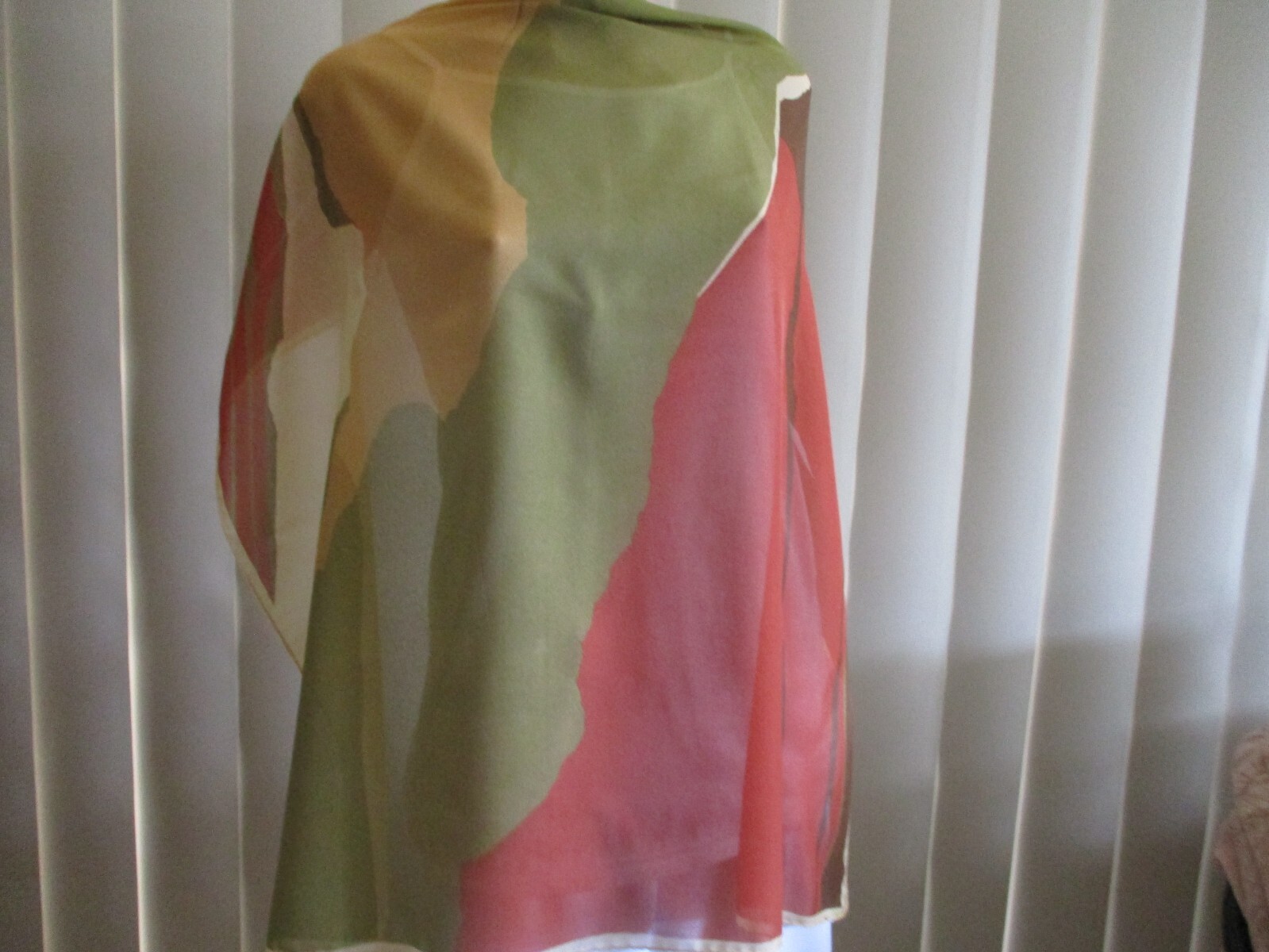 Geometric solid border multi-coloured square scarf 76cm x 76cm-image
