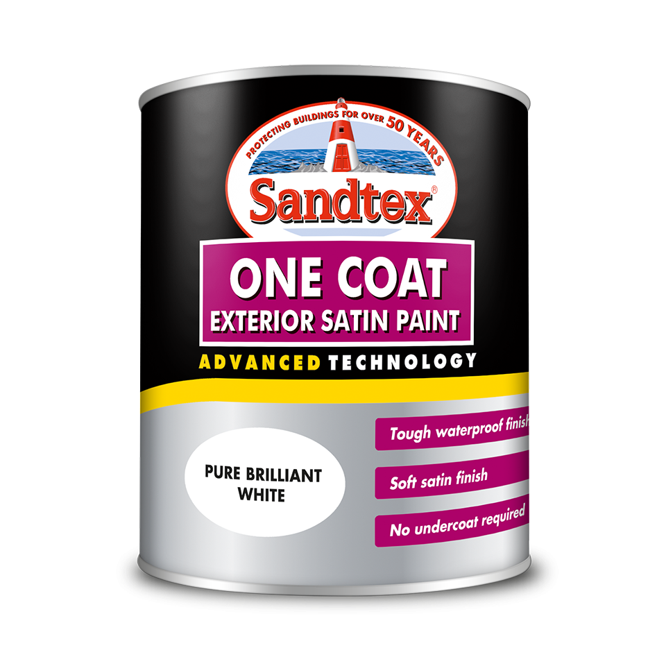 Sandtex 10 Year Exterior Satin Wood Paint White/Black 750ml/2.5ltr eBay