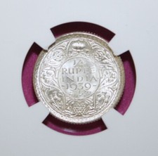 S7 - British India 1/4 Rupee 1939(C) NGC (BU) Brilliant Unc. Silver Coin - India