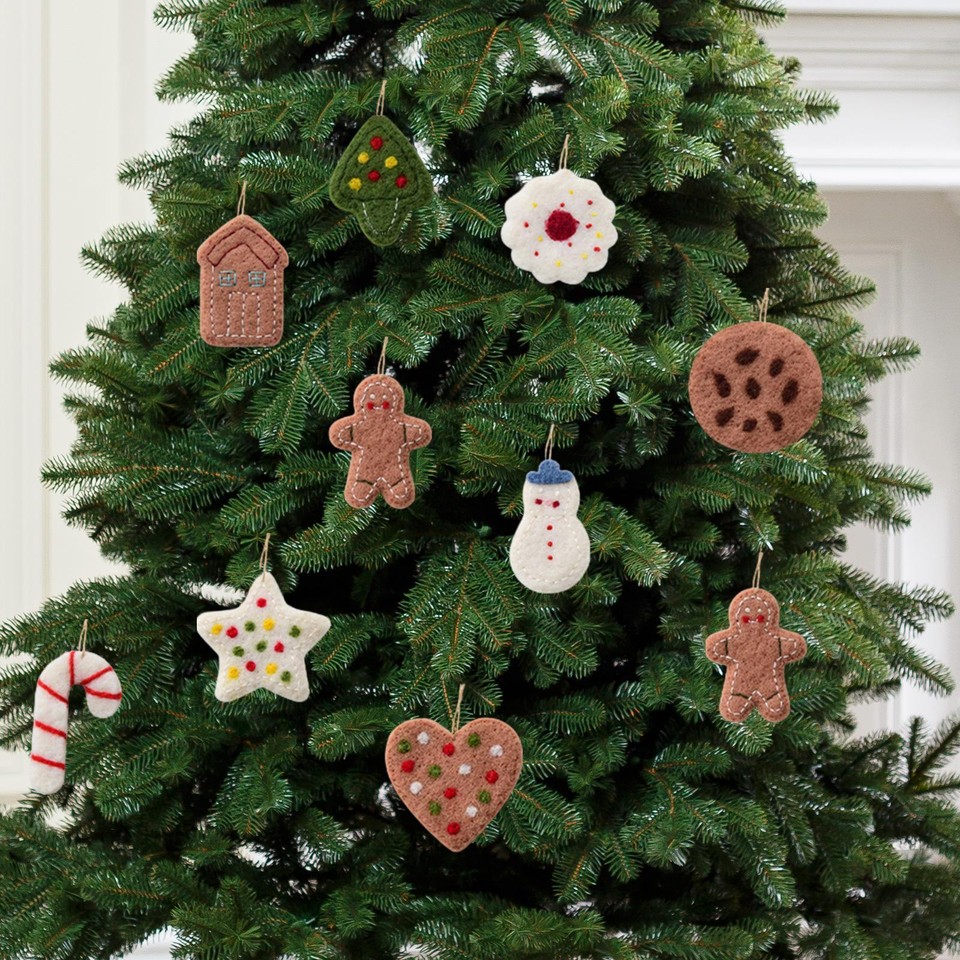 10 Pieces Felt Christmas Tree Pendants Christmas Decor for Festival