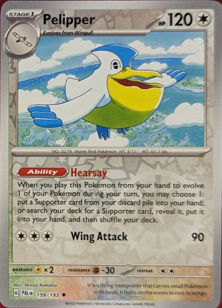 Pokemon - Pelipper - 159/193 - Reverse Holo  - Paldea Evolved - NM/M