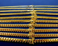 10K Yellow Gold SOLID Miami Cuban Link Chain Bracelet Real 2mm-11mm 7"-9"