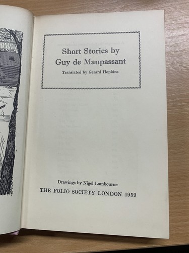 1964 FOLIO SOCIETY "SHORT STORIES BY GUY DE MAUPASSANT" HARDBACK BOOK (P4) - Picture 5 of 19