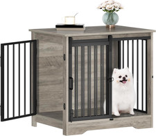 27.2" Heavy-Duty Dog Crate Furniture with Barn Door for Small/Medium Dogs
