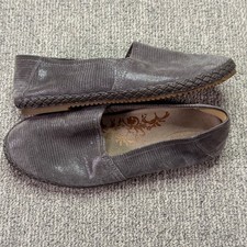 Aetrex Slip-On Flats Women's Size 6 6.5 Gray Lizard Print Leather Shoes