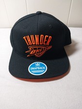 Oklahoma City Thunder OKC adidas NBA Snapback Cap Hat Black Orange