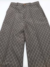 Gucci Gg Brown Jacquard High Waist Dress Pants Size Italian 44 Do0126wxzde