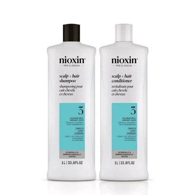 Nioxin System 3 Cleanser and Scalp Therapy Conditioner 33.8 oz Set