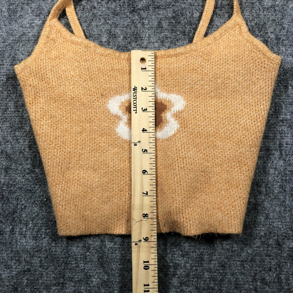 Suéter sin mangas LA Hearts para mujer XS tejido gráfico de flores Y2K lindo top camisola suave Foto 4 de 4