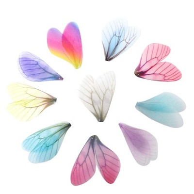 Honbay 100PCS Artificial Craft Dragonfly Wing Charms 8.5cm x 2cm, Multicolor