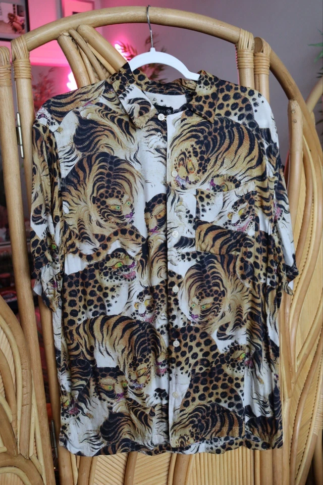Camisa All Saints 'PRYDE' S/S Viscosa Estampado Animal - Talla Mediana/Calce Relajado Foto 4 de 4