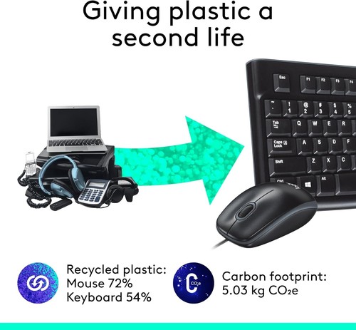 Logitech MK120 Wired Keyboard & Optical Mouse Combo Set  New UK Layout - Picture 4 of 9