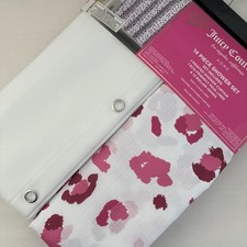 New Juicy Couture Cute 14 Pc Shower Curtain Pink Leopard Cheetah