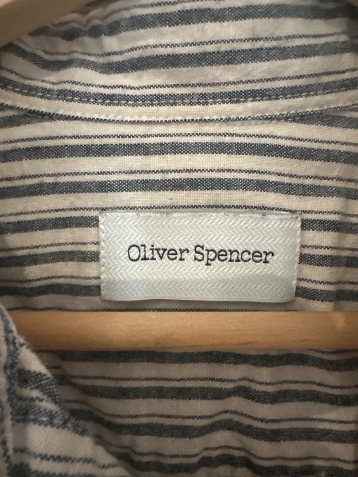 Oliver Spencer Chemise Décontractée Homme Multicolore Rayures (EU 50, INT L) - Photo 3/4