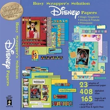 DISNEY PAPERS-12x12 Scrapbook-Pattern-Scrapbooking-Magic Kingdom-Princess-Mickey