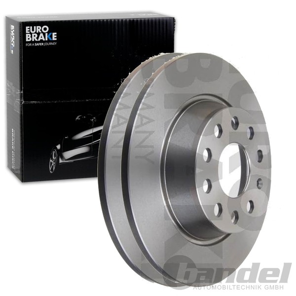2X Eurobrake Bremsscheiben 282Mm Voll Hinten Passend FÜR Audi A3 Q3 Seat-image
