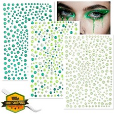 VVPESCA Green Face Gems Self-Adhesive Rhinestone Body Glitter