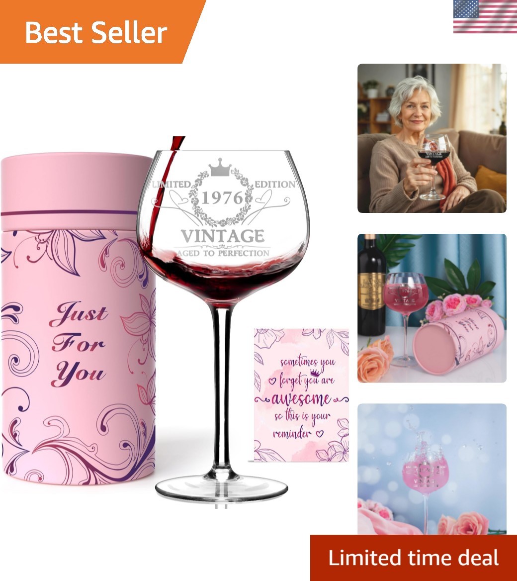 50TH Birthday Gifts for Women, Vintage 1976 Engraved 50th Wine Glass, 50  Old... | eBay