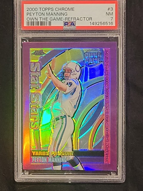 2000 Topps Chrome Peyton Manning Own the Game Refractor PSA 7 #OTG3 POP 2 ⬆️20