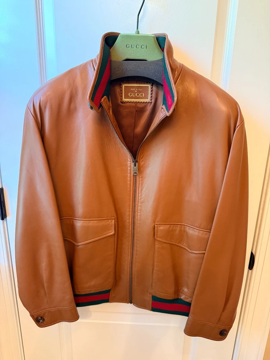 Gucci Leather Outer Shell Brown Coats, Jackets & Vests for Men for