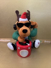 Gemmy DJ Reindeer Animated Singing Plush 11" 2020 Works Winter Wonder Lane 🎧